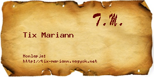 Tix Mariann névjegykártya