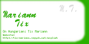 mariann tix business card